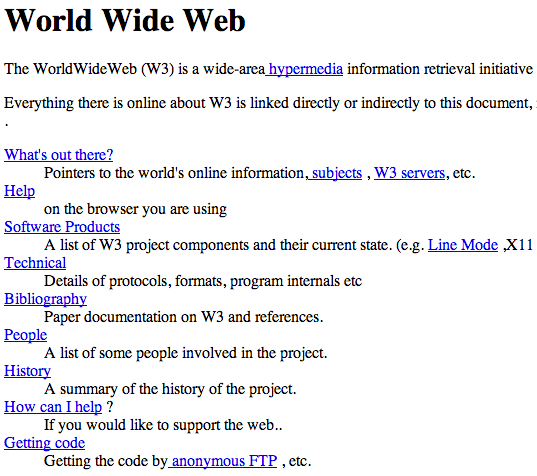 Världens första moderna hemsida är inget designunder.